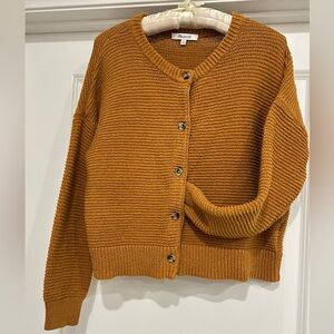Madewell Cozy Mustard Cardigan Sweater